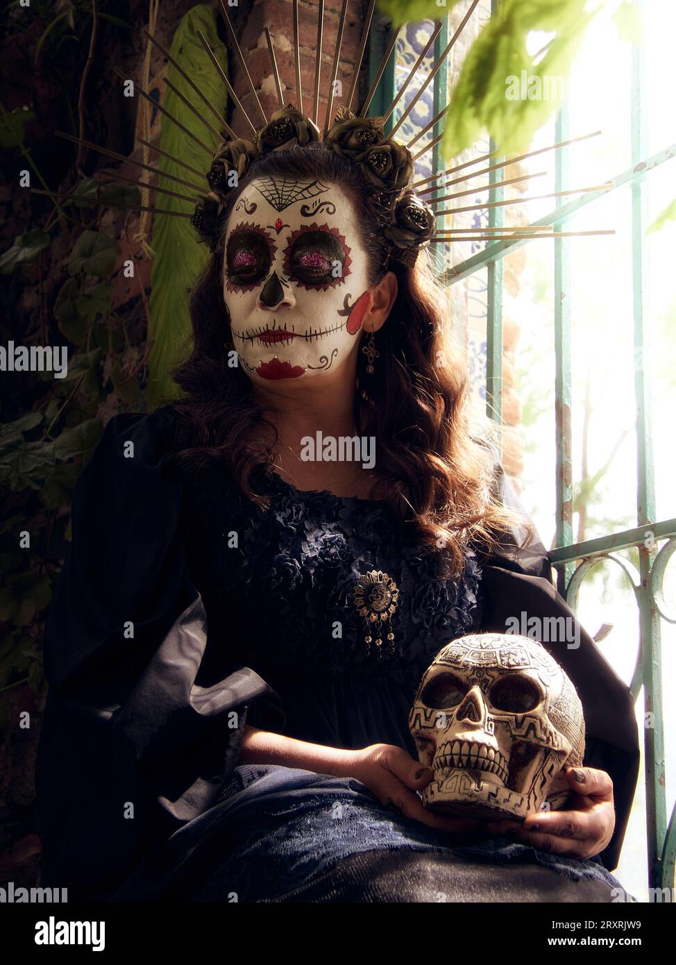 Boucles D'oreilles Pendantes Acrylique Jour Des Morts – Tête De Mort, Poupée Vaudou, Style Mexicain - 3