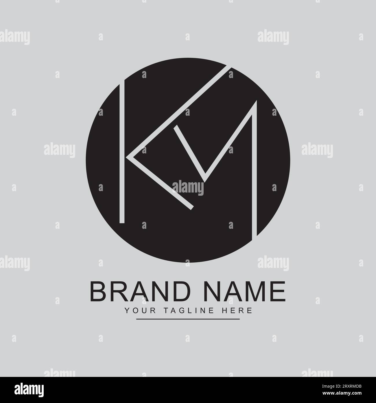 Logo KM, logo d'entreprise, logo de marque, logo vectoriel, logo de nom Illustration de Vecteur
