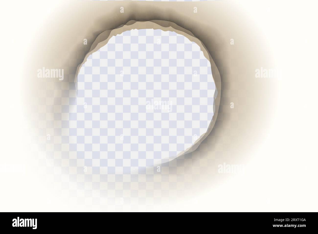 Trou dans le papier avec bords brûlés. Effet bords de papier brûlé avec cendre noire. Bordures avec texture de vieilles pages de papier brûlées isolées sur le dos transparent Illustration de Vecteur