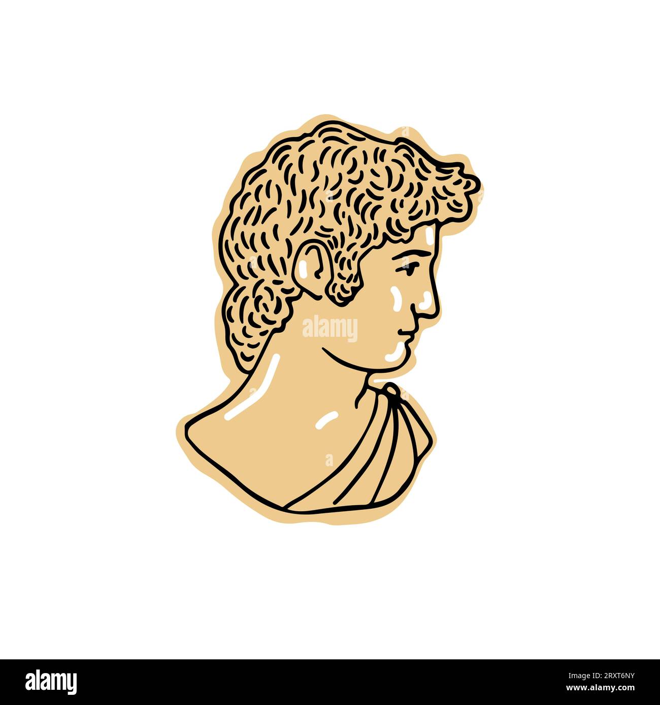 Or moderne tendance Ancient Greek Statue of Rome God Illustration de Vecteur