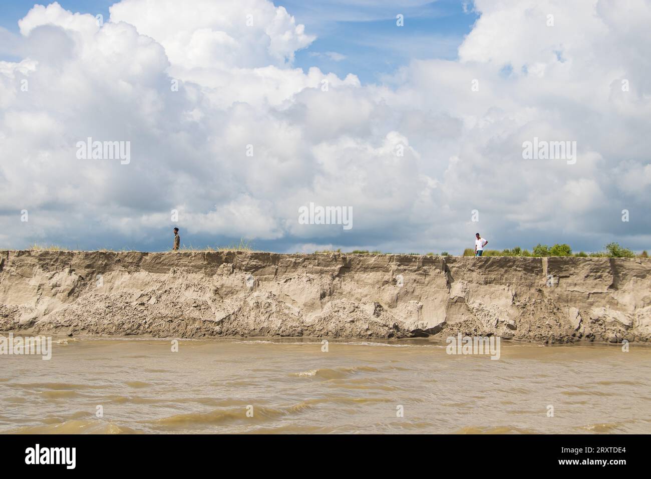 Photographie d'érosion de Padma Riverbank de Padma River, Bangladesh Banque D'Images