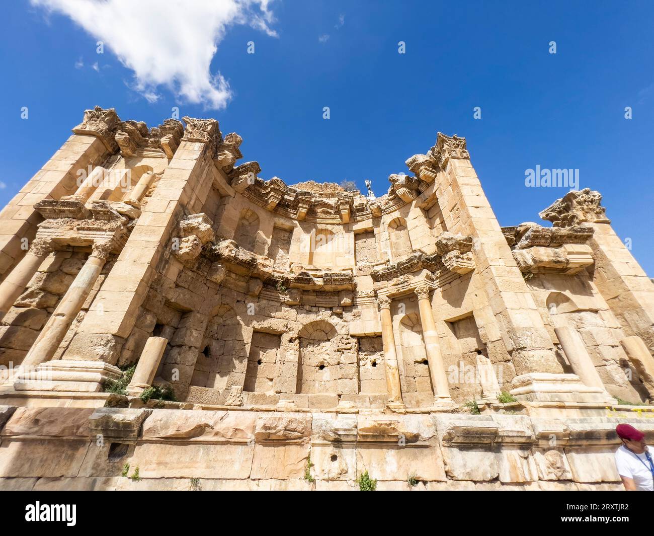 Le Nymphaeum dans l'ancienne ville de Jerash, censé être fondé en 331 av. J.-C. par Alexandre le Grand, Jerash, Jordanie, Moyen-Orient Banque D'Images