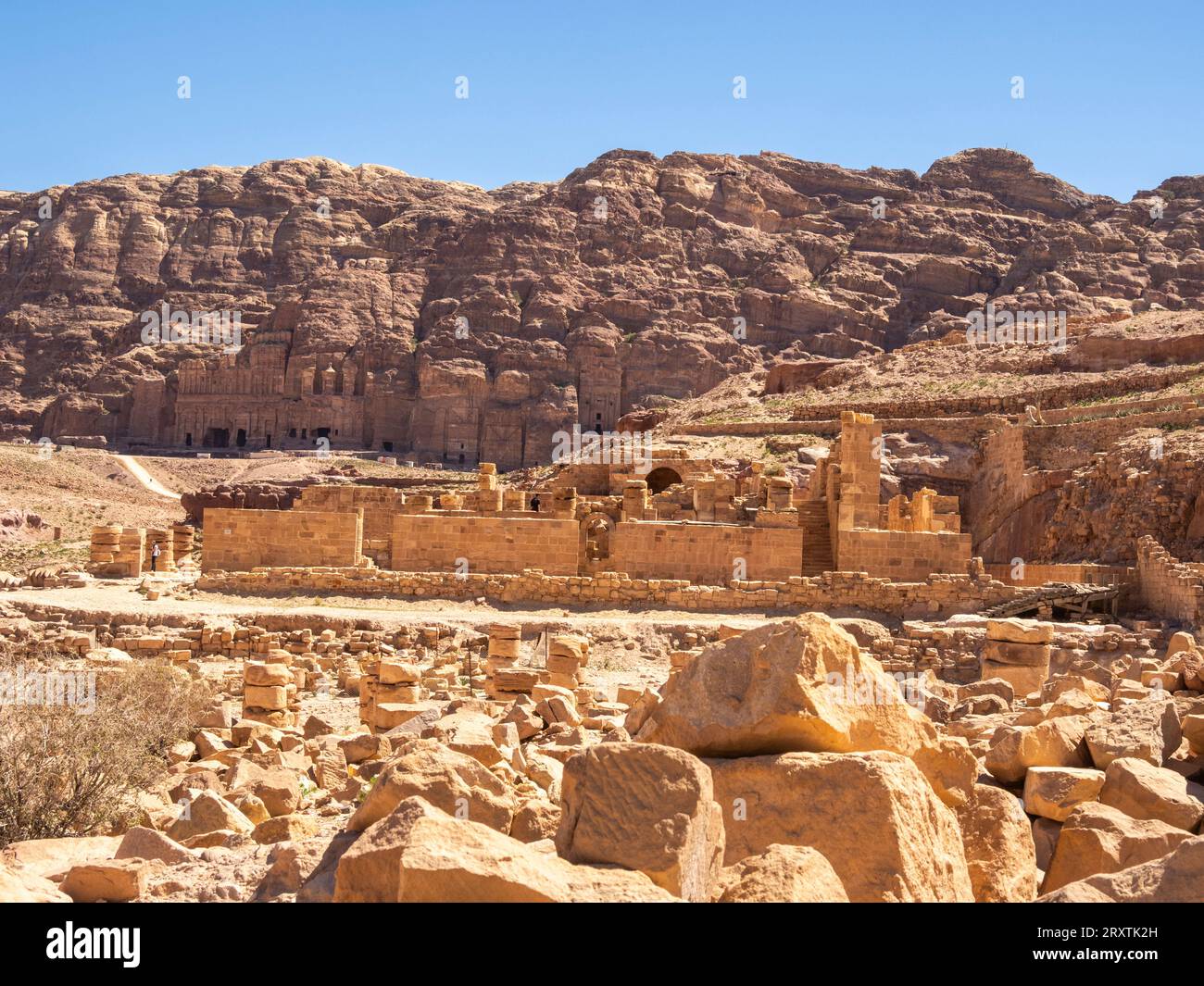 L'église byzantine, le parc archéologique de Petra, site du patrimoine mondial de l'UNESCO, l'une des sept nouvelles merveilles du monde, Petra, Jordanie, Moyen-Orient Banque D'Images