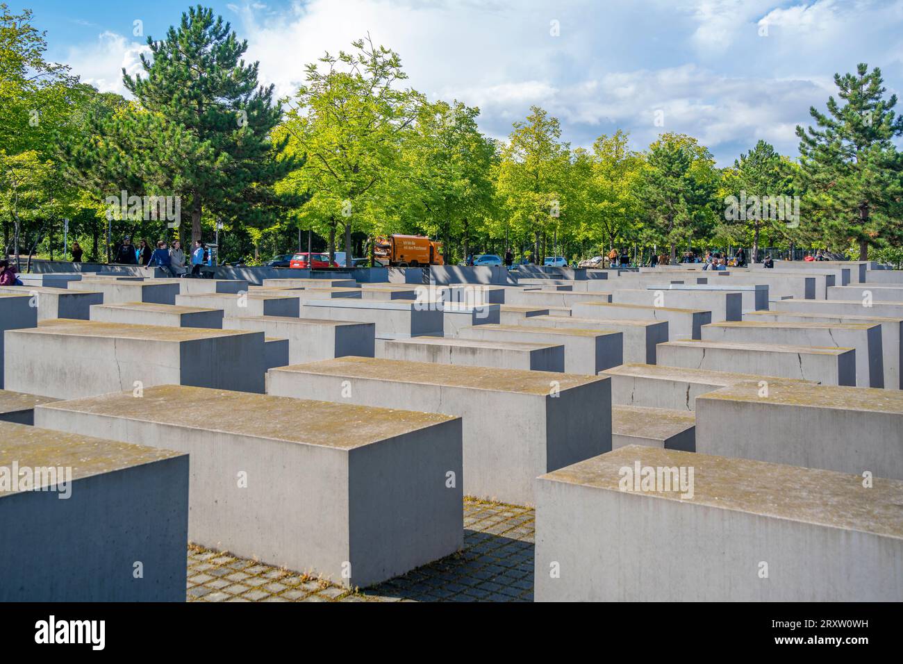 Vue du Mémorial aux Juifs assassinés d'Europe, Berlin, Allemagne, Europe Banque D'Images