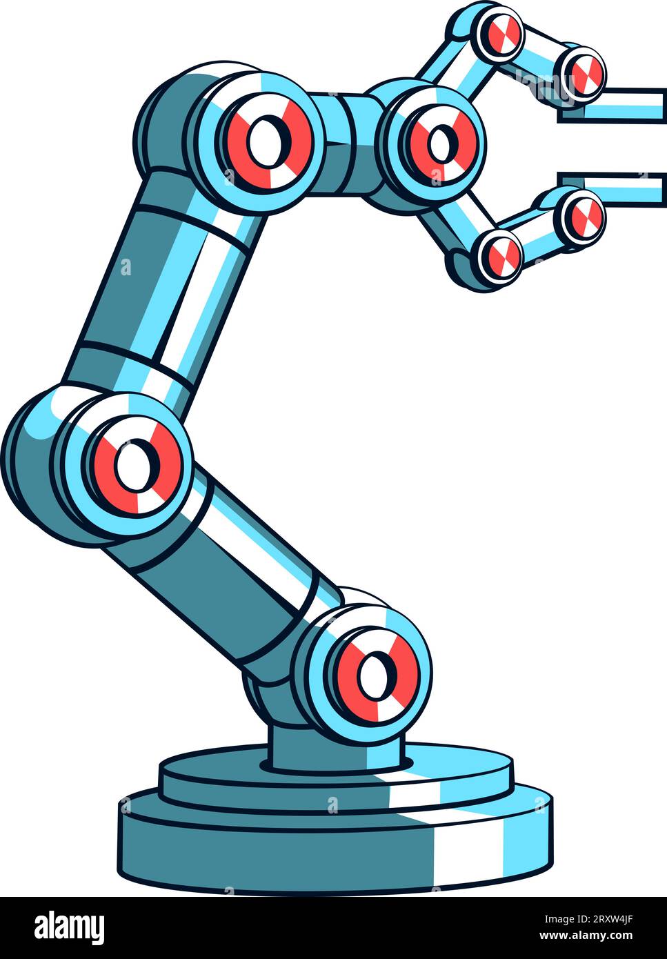 Manipulateur de bras robotisé pour assemblage Illustration de Vecteur