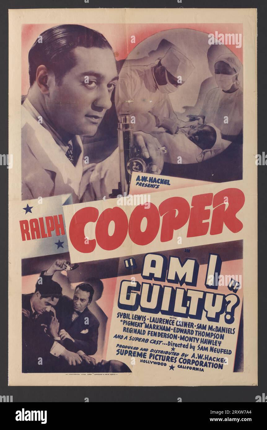 Affiche pour suis-je coupable ? 1940 Banque D'Images