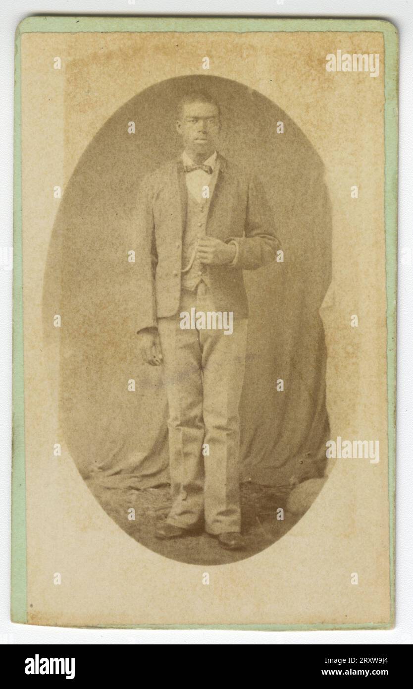 Carte de visite d'un Buffalo Soldier du 24th Infantry Regiment ca. 1886 Banque D'Images