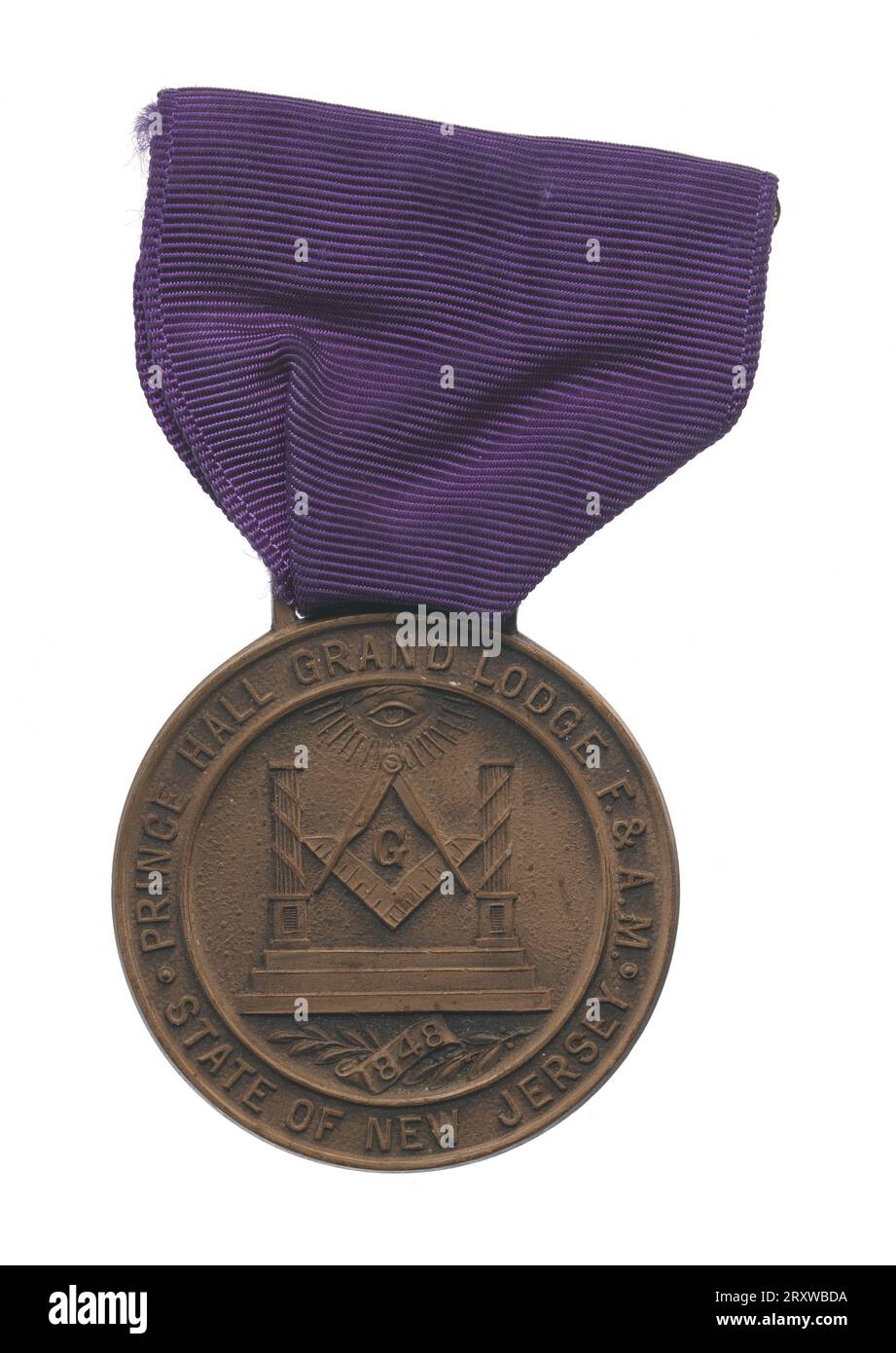 Médaille pour le 100e anniversaire de la Prince Hall Grand Lodge du New Jersey 1948 Banque D'Images