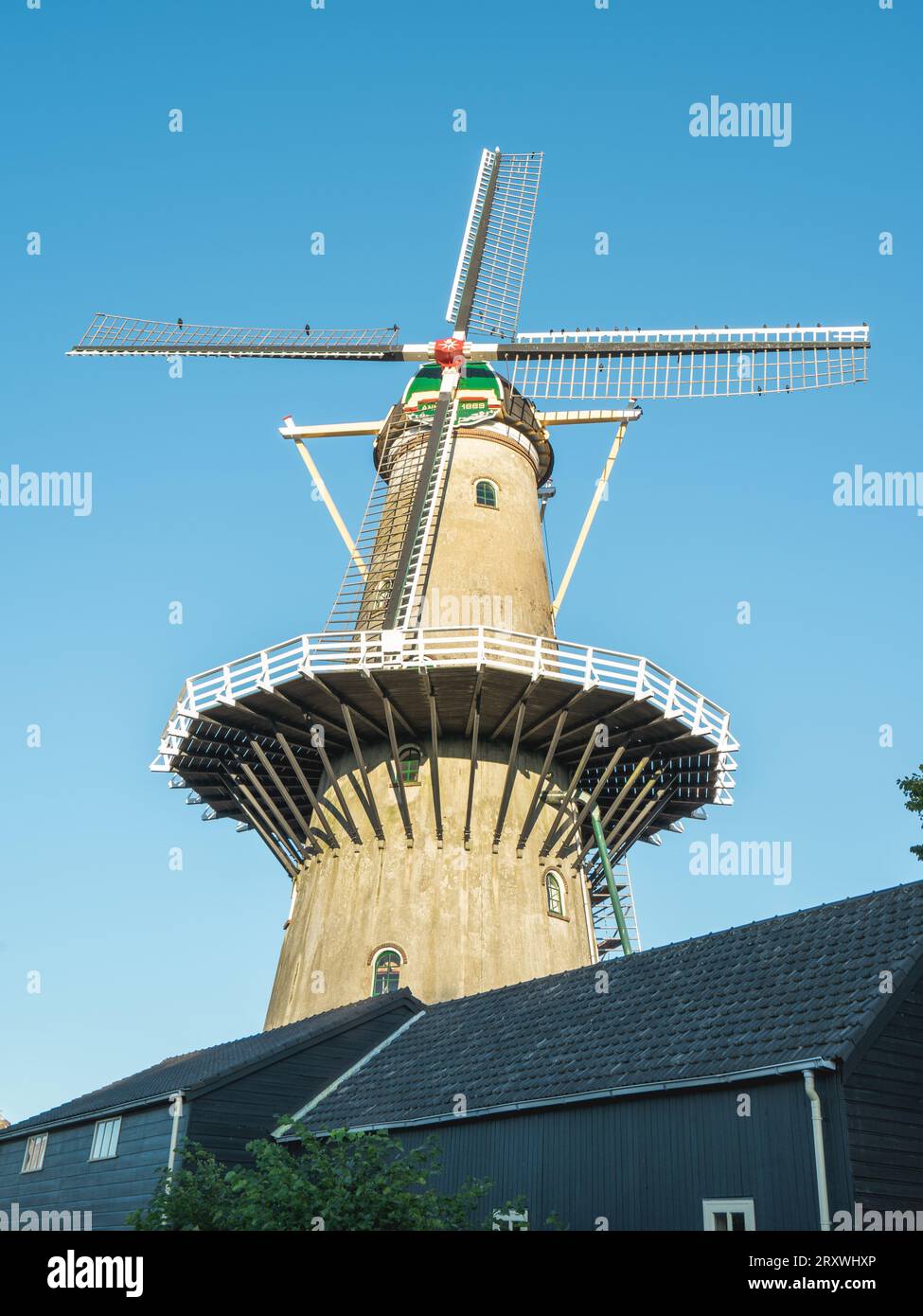 Molen Windlust, le moulin à vent de Wateringen, pays-Bas. Banque D'Images