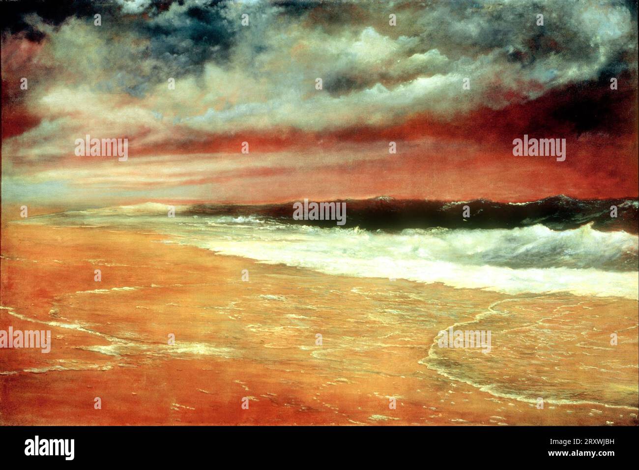 Joaqun Clausell - la vague rouge - fin d'après-midi au bord de la mer - c1910 Banque D'Images