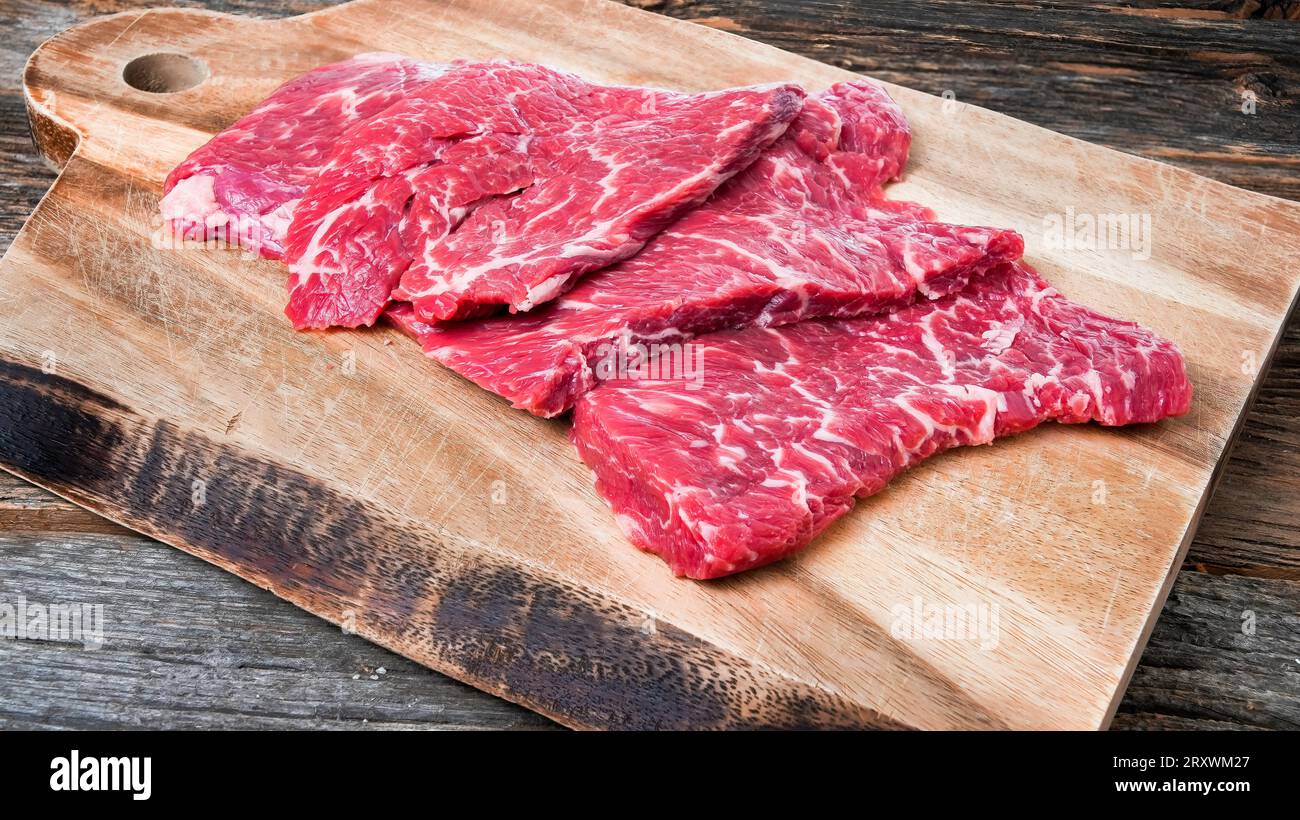 Longe de bœuf, viande de stek d'aloyau inférieur sans os Banque D'Images