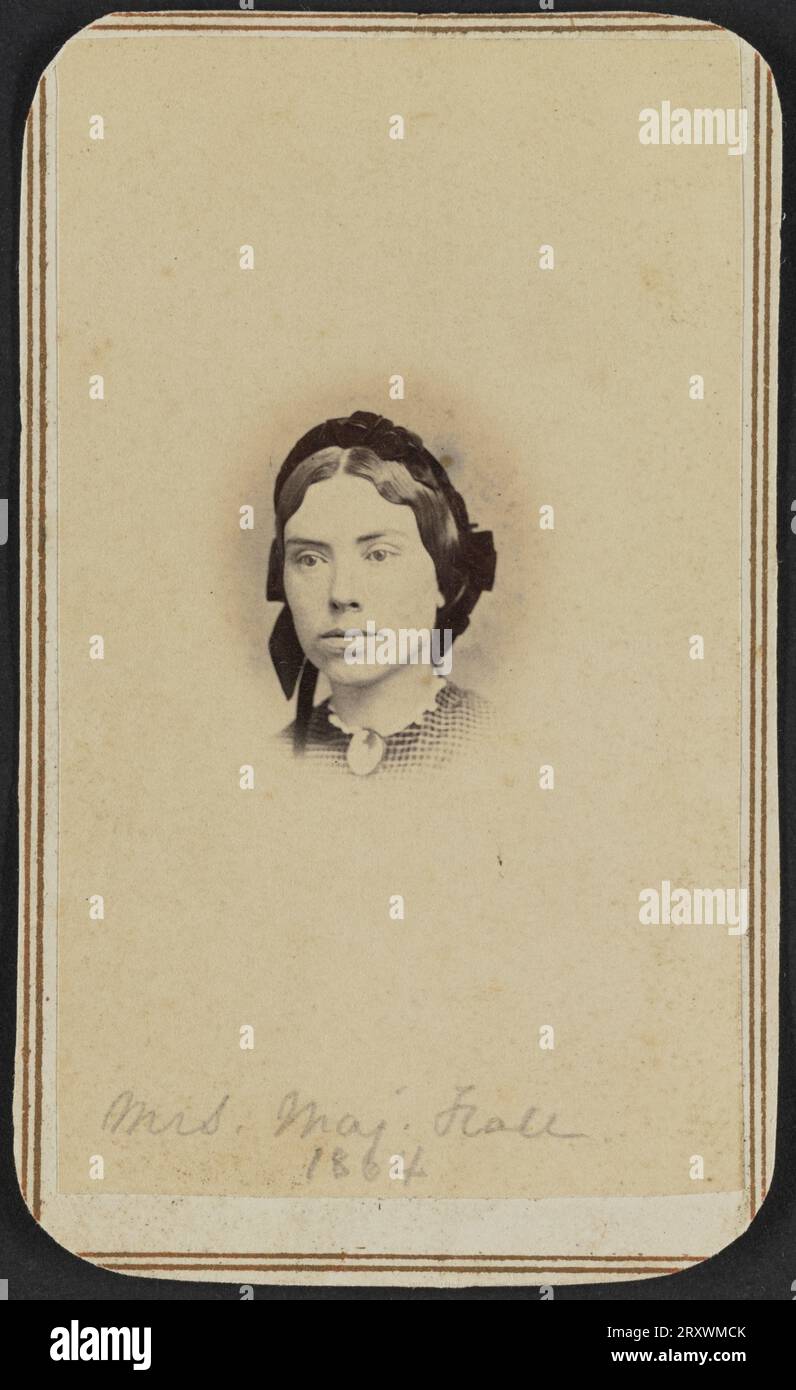 Portrait carte-de-visite de Mme Major Hall 1864 Banque D'Images