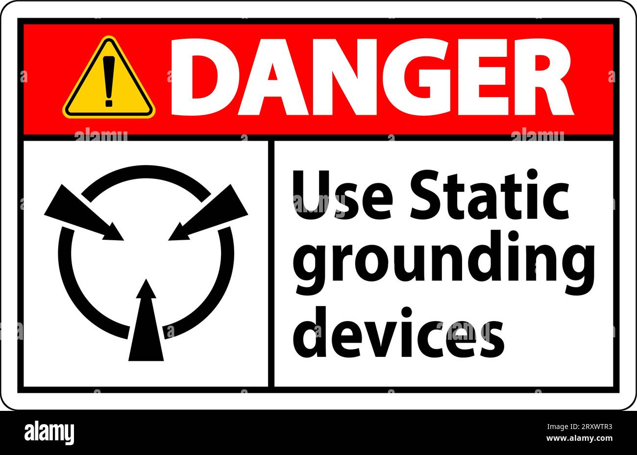 Panneau danger utiliser des dispositifs de mise à la terre statiques Illustration de Vecteur