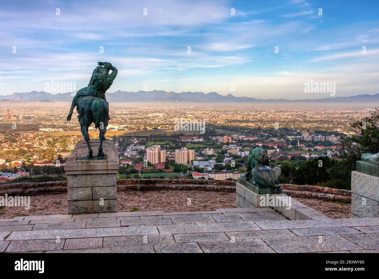 Le Mémorial des Lions de Rhodes au Cap, vue d'ensemble de la ville Banque D'Images