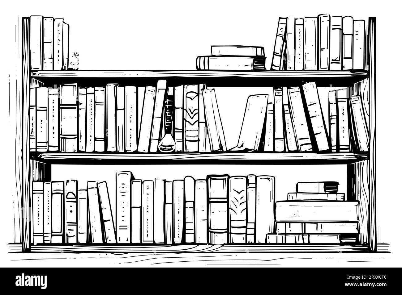 Croquis à l'encre dessiné à la main pour étagère. Illustration vectorielle vintage de style gravé. Illustration de Vecteur