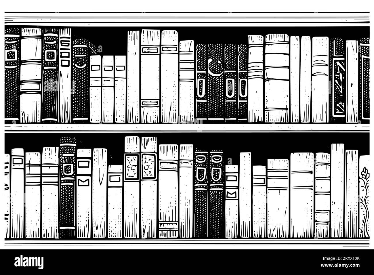 Croquis à l'encre dessiné à la main pour étagère. Illustration vectorielle vintage de style gravé. Illustration de Vecteur