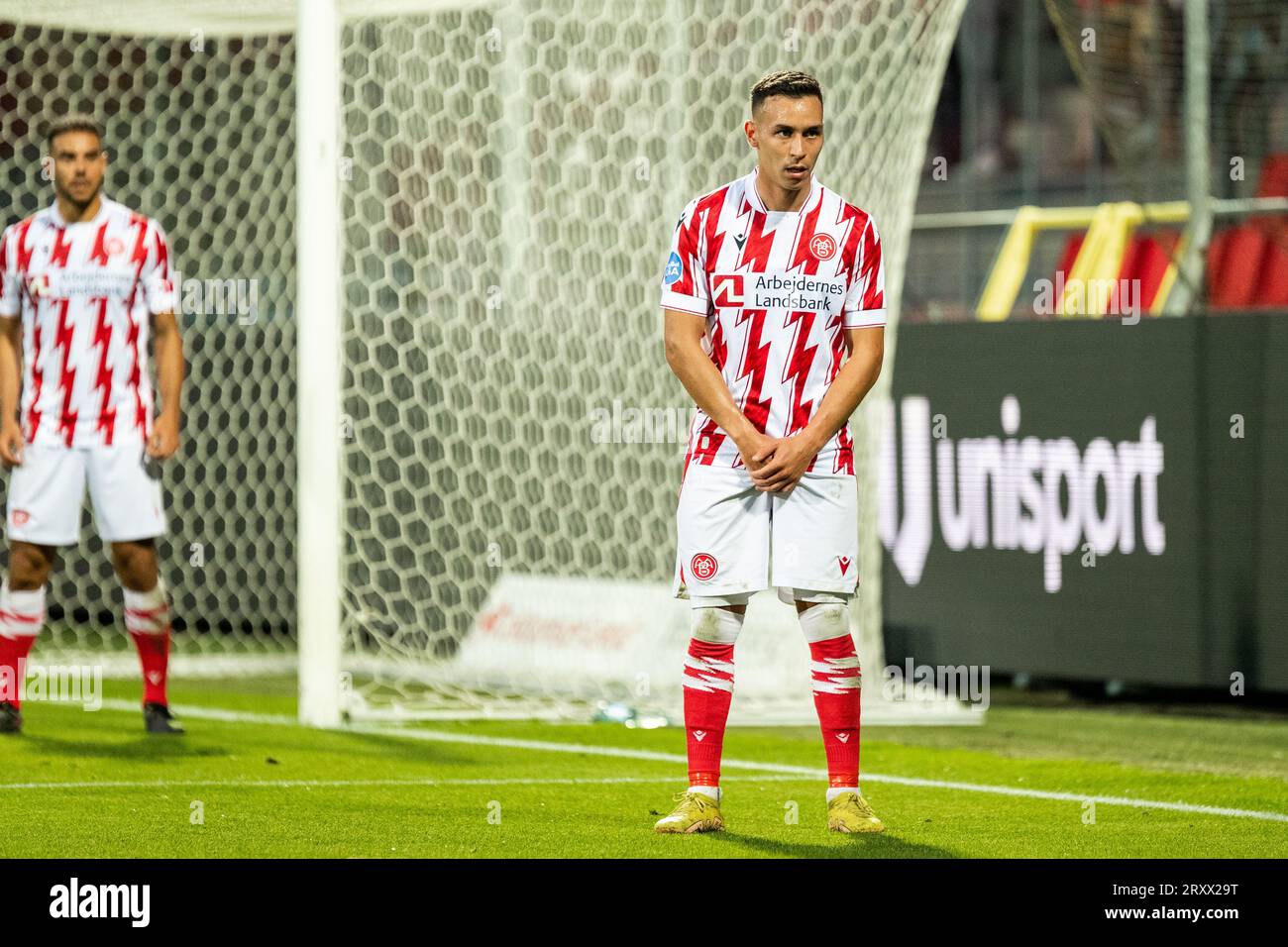 Aalborg, Danemark. 26 septembre 2023. Younes Bakiz (23) d'Aalborg BK vu lors du match Oddset Pokalen entre Aalborg BK et FC Fredericia à Aalborg Portland Park à Aalborg. (Crédit photo : Gonzales photo - Balazs Popal). Banque D'Images