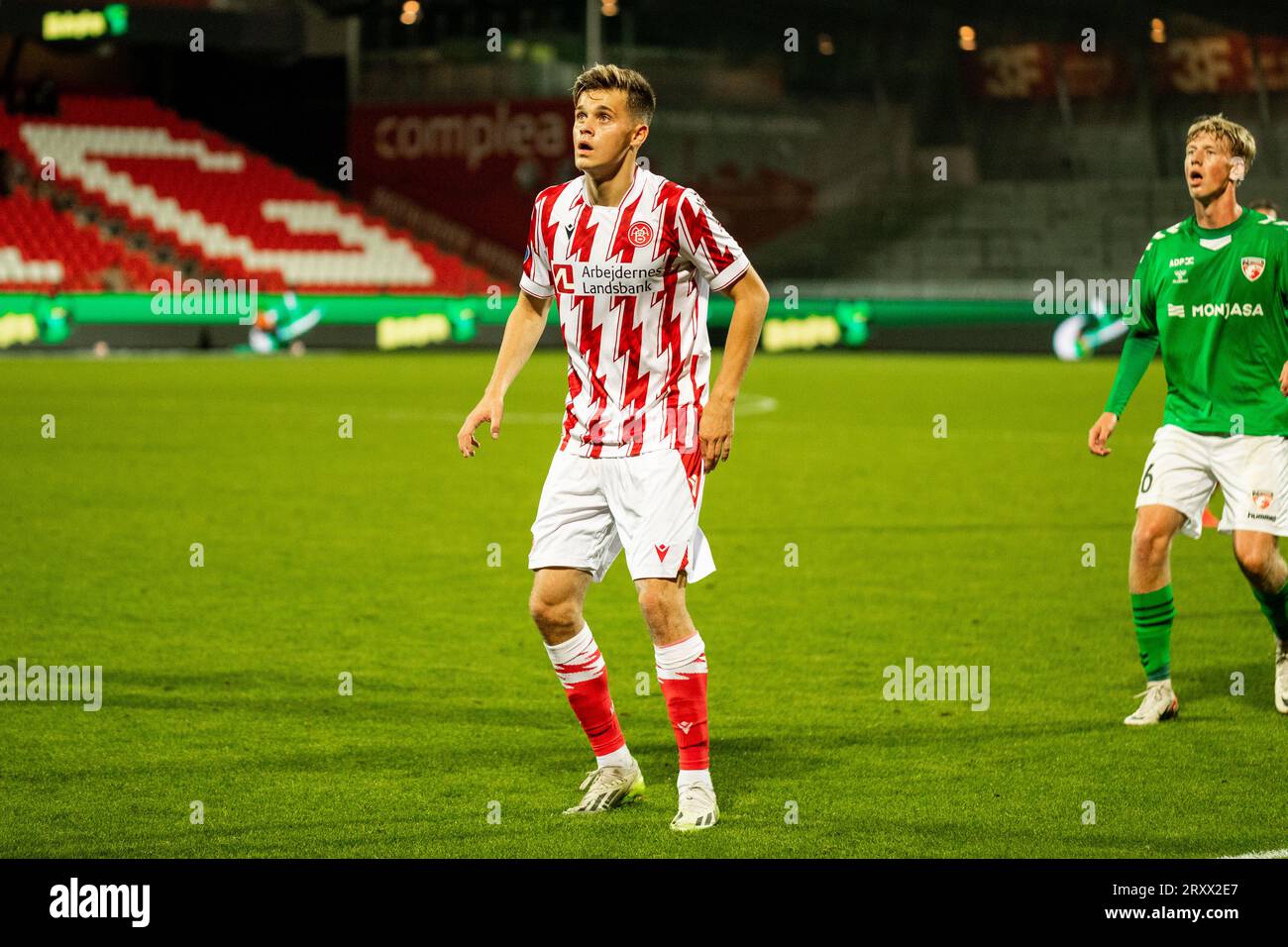 Aalborg, Danemark. 26 septembre 2023. Oliver Ross (38) d'Aalborg BK vu lors du match Oddset Pokalen entre Aalborg BK et FC Fredericia à Aalborg Portland Park à Aalborg. (Crédit photo : Gonzales photo - Balazs Popal). Banque D'Images