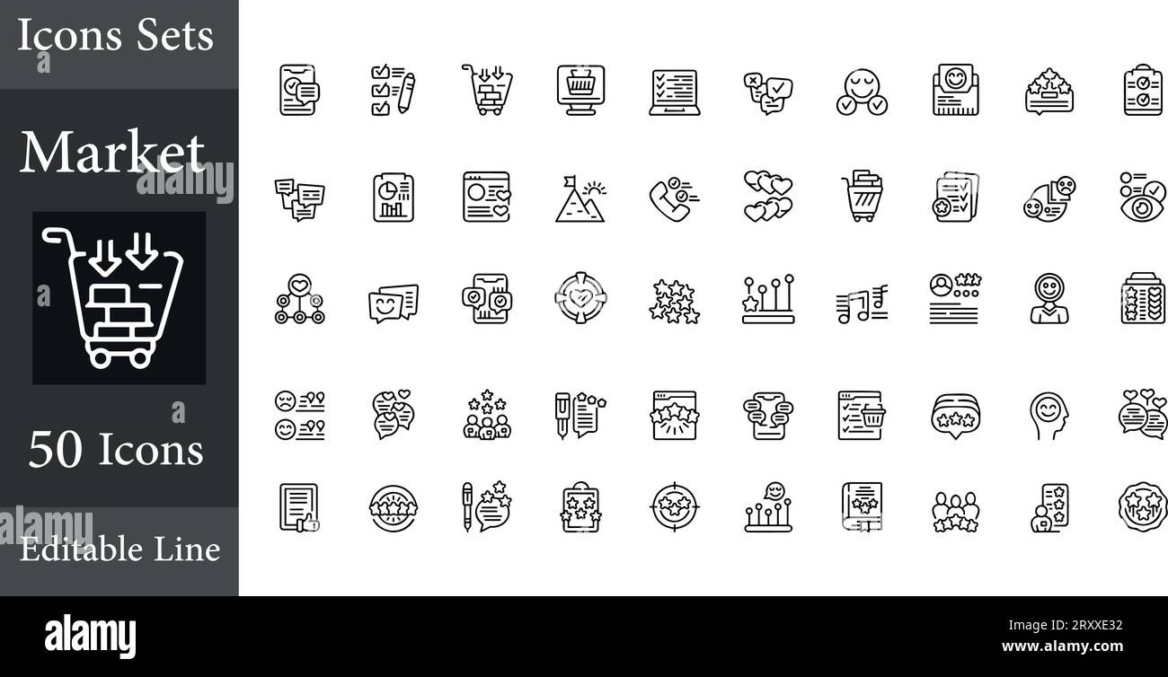 Market Icons Set vecteurs Illustration de Vecteur