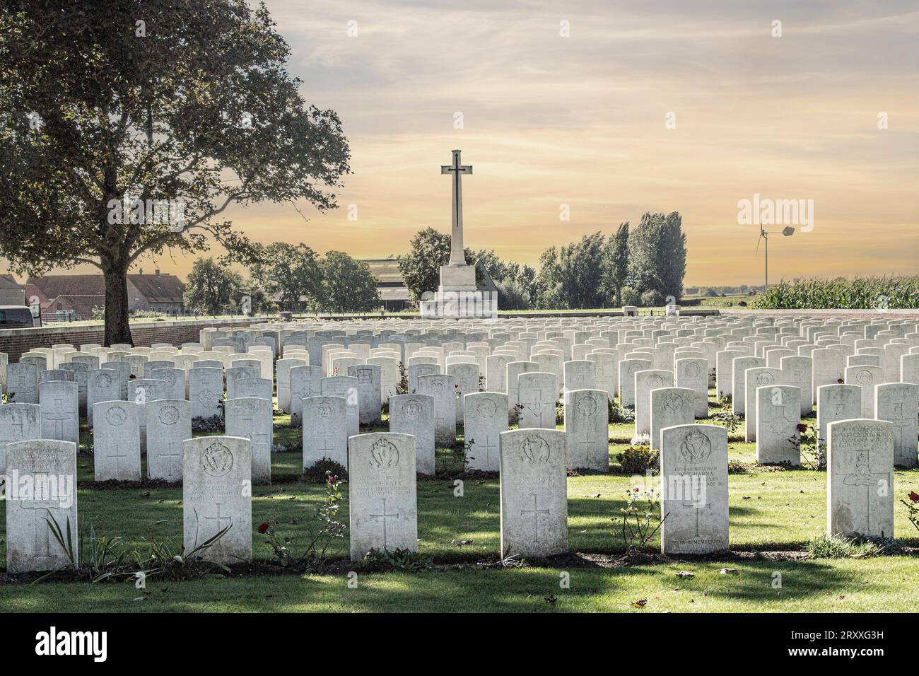 Cimetière de guerre Canada Farm, Belgique Banque D'Images