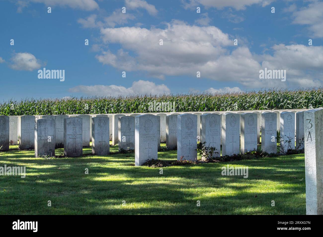 Cimetière de guerre Canada Farm, Belgique Banque D'Images