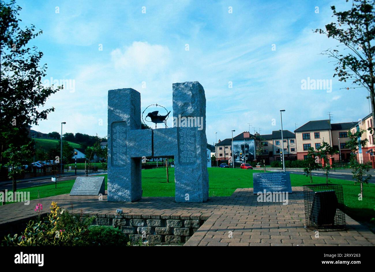 Monument H-Block, Bogside, quartier catholique de Derry, anciennement Londonderry, comté de Derry, Irlande du Nord Banque D'Images