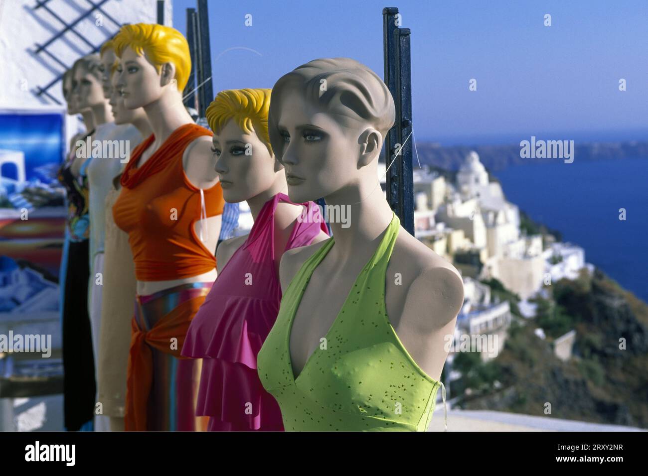 Mannequins, Thira, Santorini, Cyclades, Grèce Banque D'Images