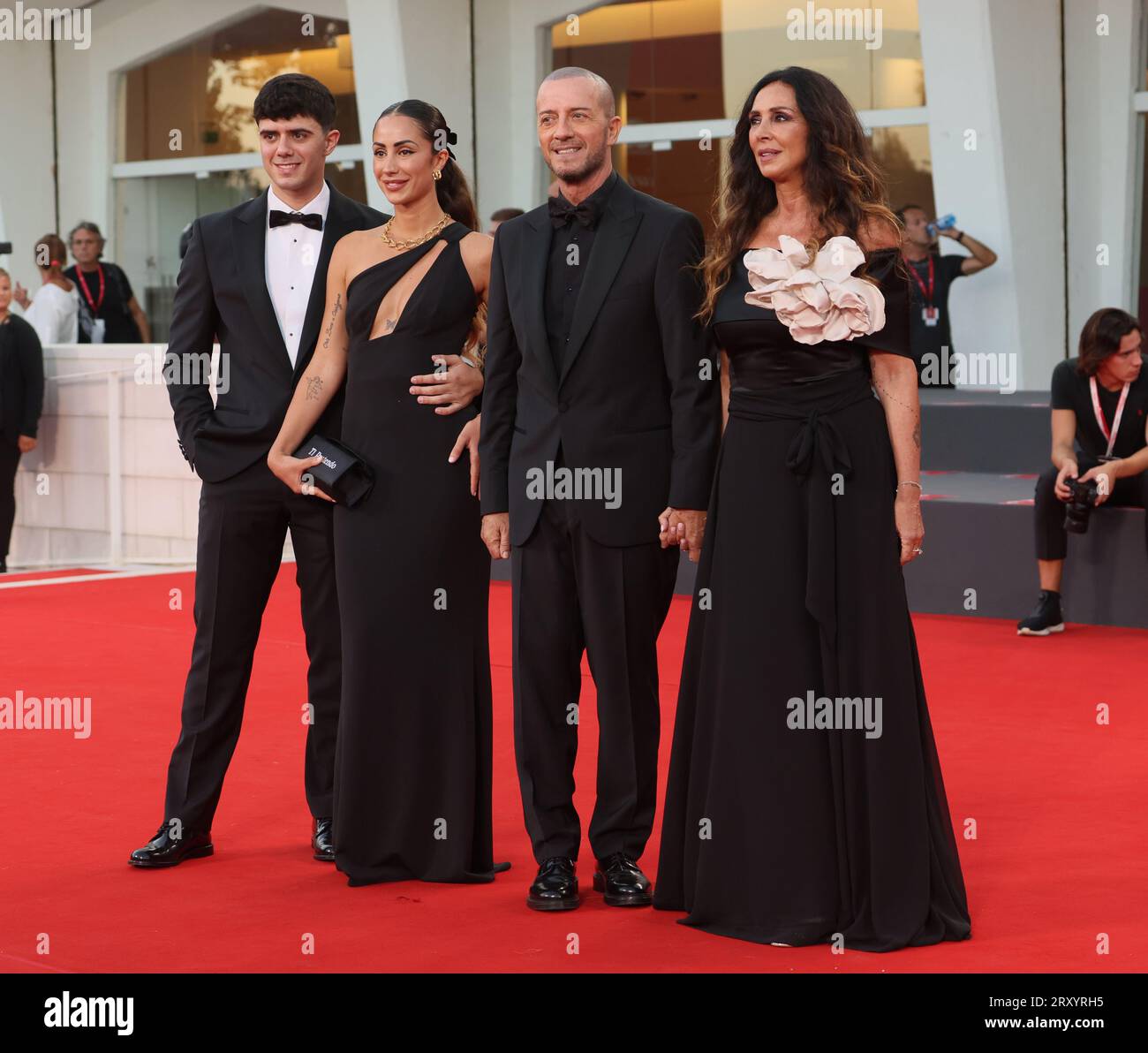 VENISE, ITALIE - SEPTEMBRE 08 : Gabriella Labate, Raffaele Riefoli, alias Raf, Samuele Riefoli et Bianca Aleida Riefoli Banque D'Images