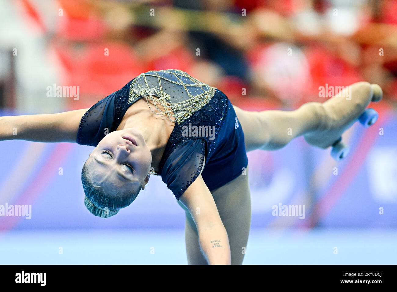 Rebecca TARLAZZI (ITA), pendant Senior Ladies, programme court, aux Championnats du monde de patinage artistique Ibagu-Tolima 2023, au Parque Deportivo Municipal, le 26 septembre 2023 à Ibagu, Colombie. (Photo de Raniero Corbelletti/AFLO) Banque D'Images