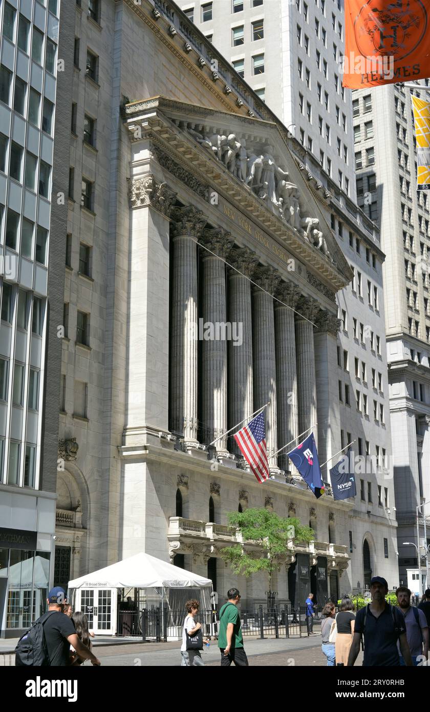 New York stock Exchange Building, NYSE, Wall Street, Financial District, Manhattan, New York City, New York State, Etats-Unis Banque D'Images