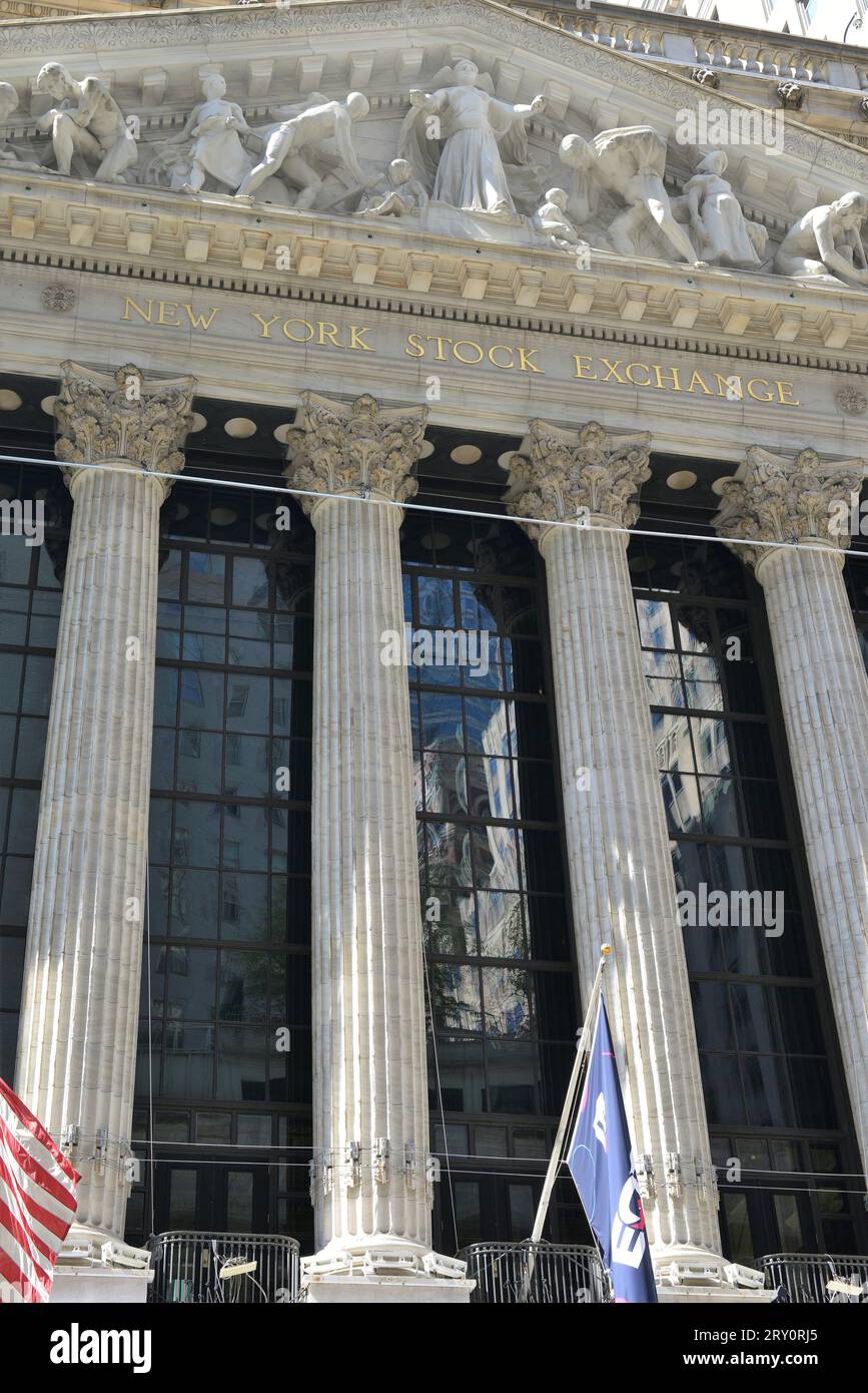 New York stock Exchange Building, NYSE, Wall Street, Financial District, Manhattan, New York City, New York State, Etats-Unis Banque D'Images