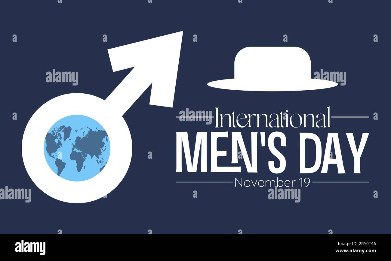 Concept de la Journée internationale des hommes avec bien-être et style de vie observé le 19 novembre. Modèle vectoriel pour arrière-plan, bannière, carte, conception d'affiche. Illustration de Vecteur