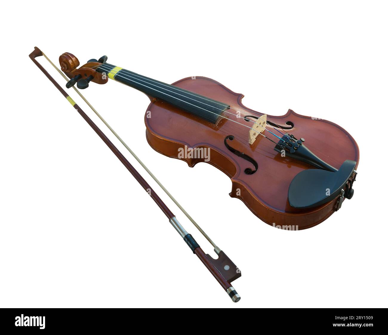 un violon et un arc sur un fond transparent Banque D'Images