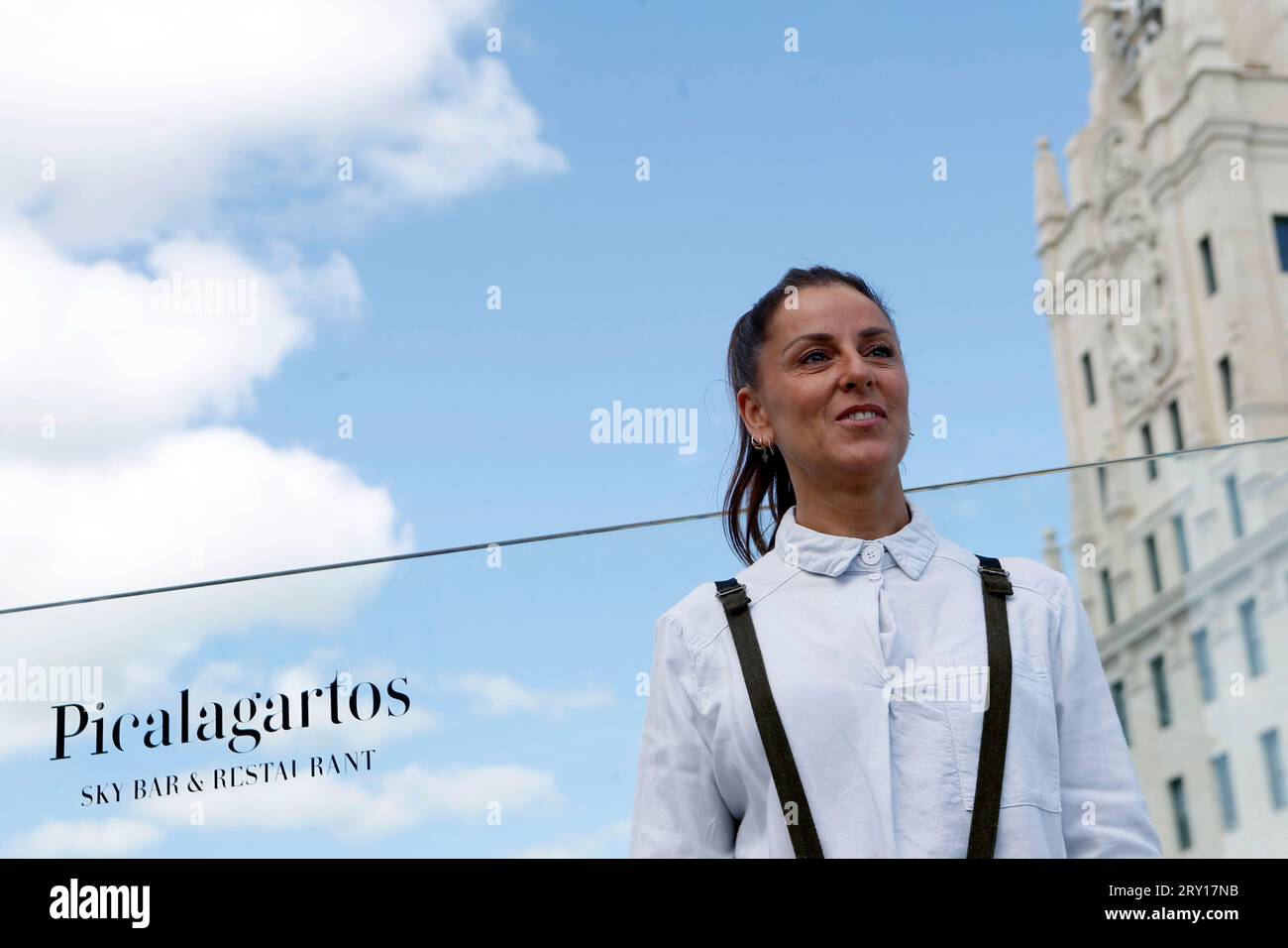 22 septembre 2023, Madrid, Madrid, Espagne : Maria del Mar Rodriguez Carnero (Malaga, 1975), connue artistiquement sous le nom de 'la mari', est une chanteuse espagnole, auteur-compositeur et chanteur du groupe Chambao, posant pour les médias dans un hôtel bien connu du centre de Madrid (Espagne). 'La mari' a présenté le nouvel album de Chambao intitulé 'en la cresta del ahora', le retour tant attendu de 'la mari' avec la marque qui a fait d'elle une référence musicale pour toute une génération et la pionnière du froid flamenco. « Je suis Chambao et je voulais revenir à la musique électronique, au flamenco, à la musique mixte, qui est wh Banque D'Images