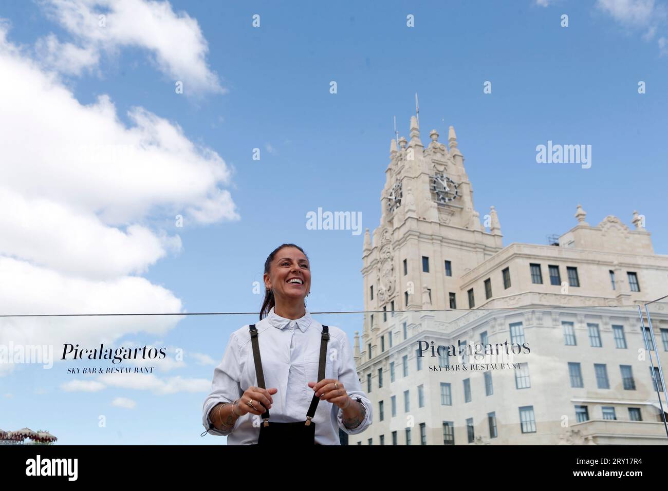 22 septembre 2023, Madrid, Madrid, Espagne : Maria del Mar Rodriguez Carnero (Malaga, 1975), connue artistiquement sous le nom de 'la mari', est une chanteuse espagnole, auteur-compositeur et chanteur du groupe Chambao, posant pour les médias dans un hôtel bien connu du centre de Madrid (Espagne). 'La mari' a présenté le nouvel album de Chambao intitulé 'en la cresta del ahora', le retour tant attendu de 'la mari' avec la marque qui a fait d'elle une référence musicale pour toute une génération et la pionnière du froid flamenco. « Je suis Chambao et je voulais revenir à la musique électronique, au flamenco, à la musique mixte, qui est wh Banque D'Images