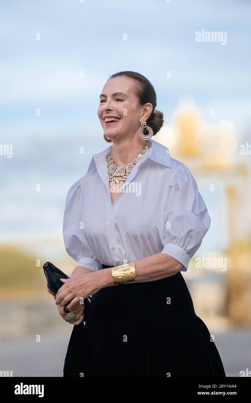 Carole bouquet au banquet d'État au château de Versailles, près de Paris, France, le 20 septembre 2023, le premier jour d'une visite d'État en France. Photo Eliot Blondet/ABACAPRESS.COM Banque D'Images