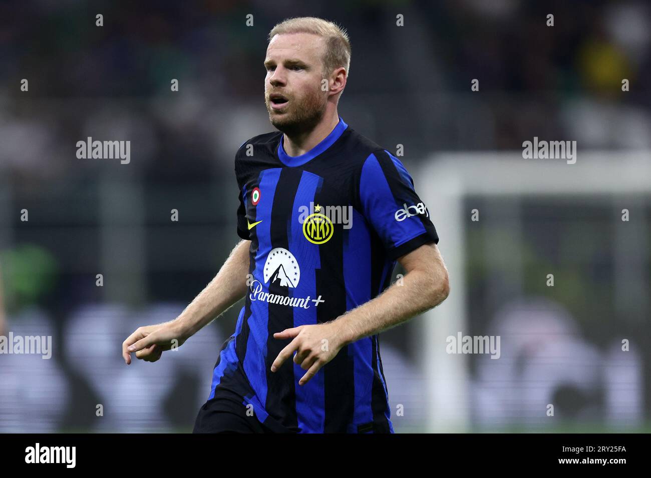 Davy Klaassen du FC Internazionale regarde pendant le Serie A match entre FC Internazionale et nous Sassuolo au Stadio Giuseppe Meazza le 27 2023 septembre à Milan Italie . Banque D'Images