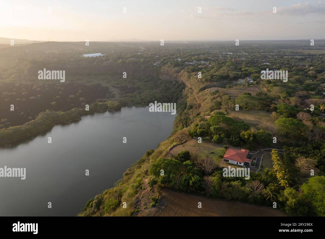 Nature Nicaragua paysage vue aérienne drone. Thème du district de Masaya Banque D'Images