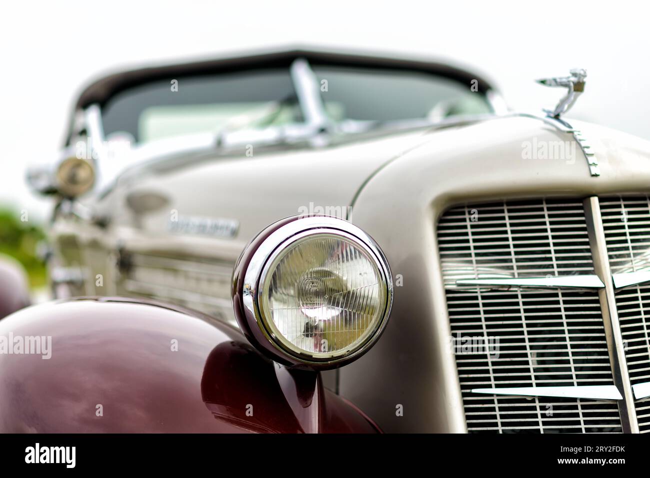 détails d'une voiture classique dans un musée Banque D'Images