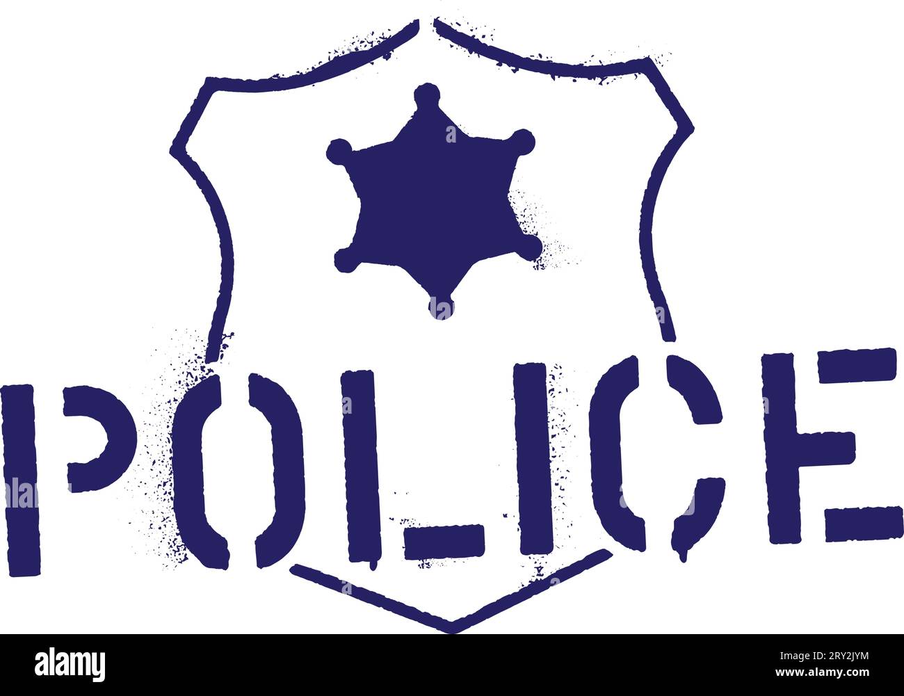Pochoir graffiti en spray ''police''. Illustration de Vecteur