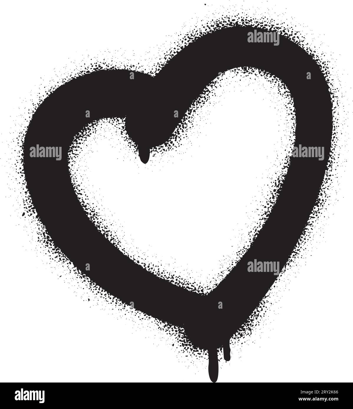 Spray graffiti symbole coeur. Fond blanc. Tombez amoureux et St. Concept de Saint-Valentin (14 février). Illustration de Vecteur