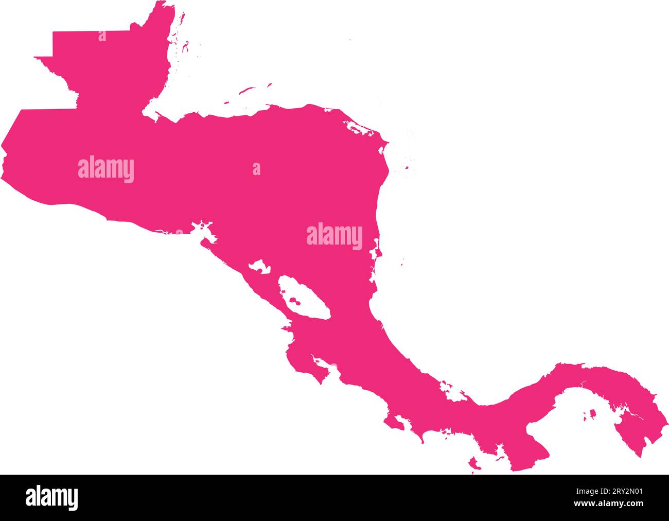 Carte couleur CMJN ROSE de L'AMÉRIQUE CENTRALE Illustration de Vecteur