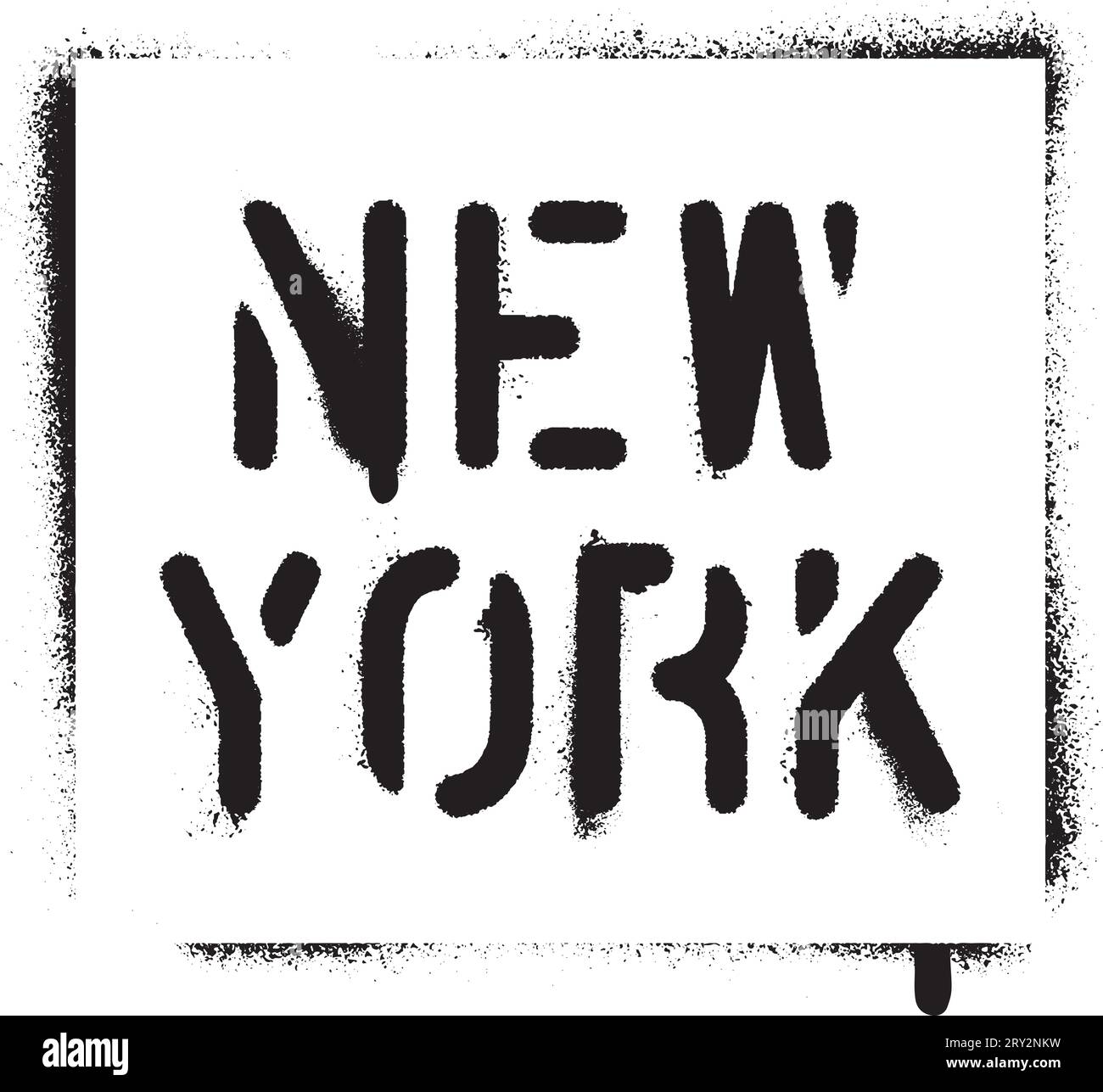Pochoir graffiti ''New York'' peinture en spray. Illustration de Vecteur
