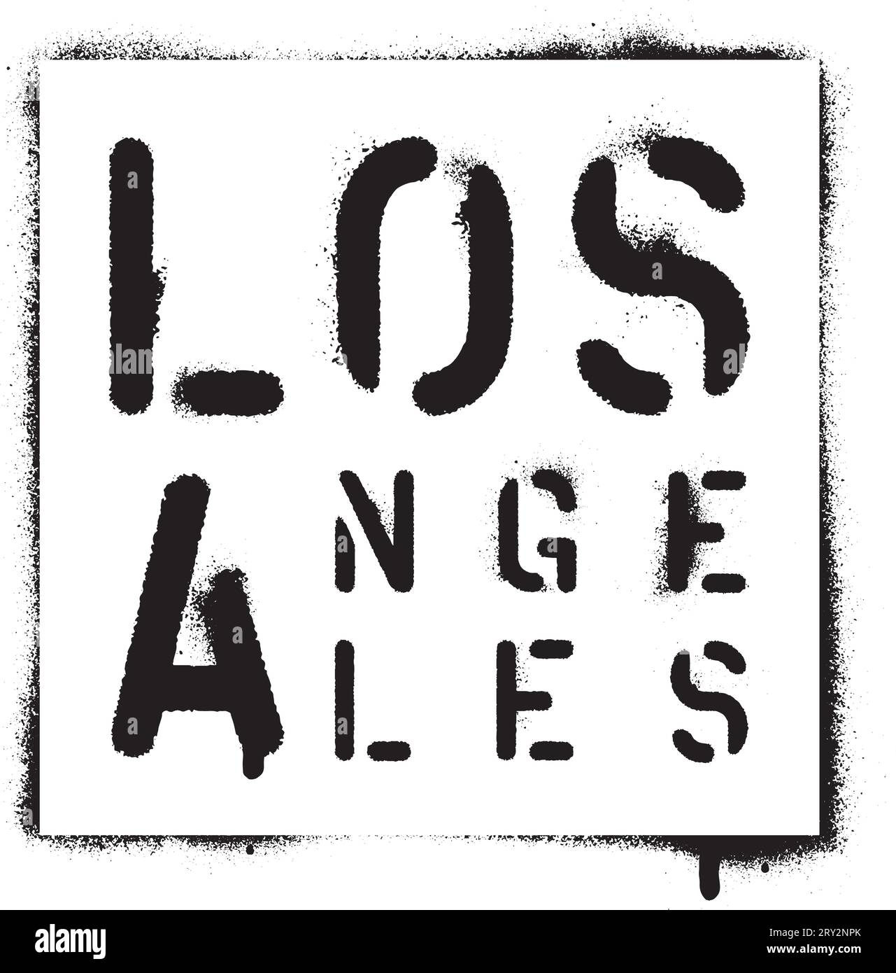 Pochoir graffiti de peinture au pistolet Los Angeles. Illustration de Vecteur