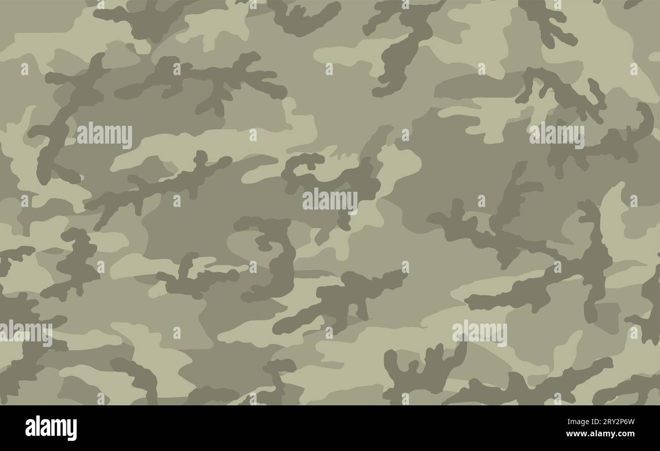 Motif sans couture camouflage. Nuances de sauge (gris-vert) couleur. Peu de contraste. Utilisable pour la chasse et à des fins militaires. Illustration de Vecteur