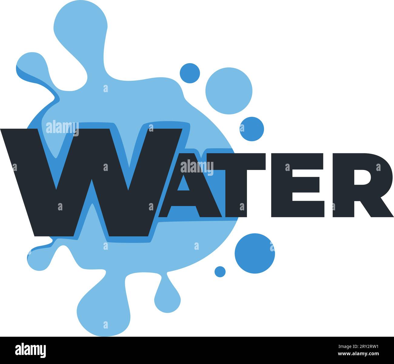 Icône de l'eau avec gouttes et liquides h2o, vecteur Illustration de Vecteur