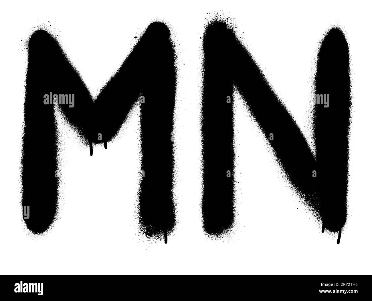 Lettres graffiti en spray noir ''M'', ''N''. Partie 7 Illustration de Vecteur