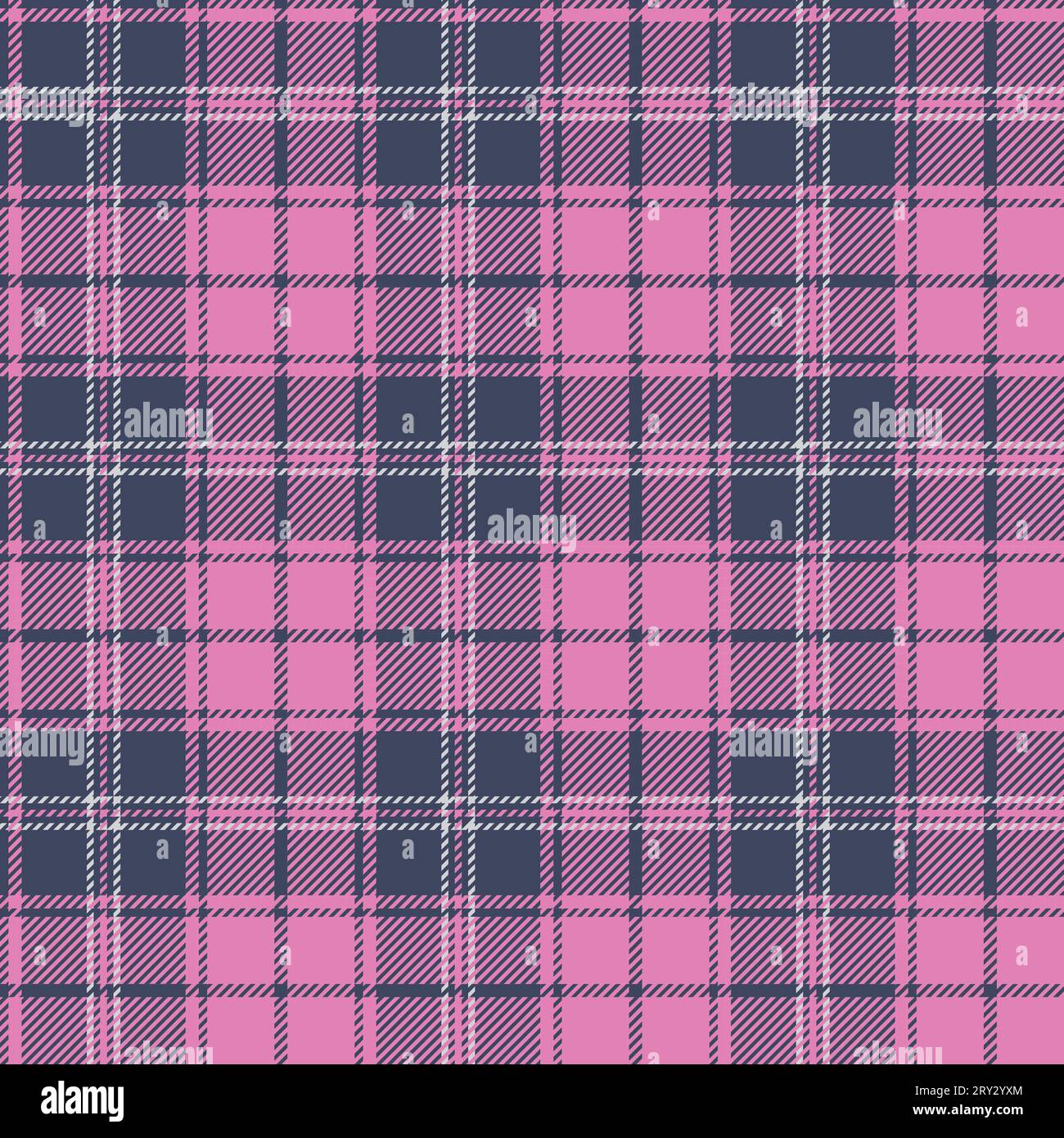Motif sans couture à carreaux (tartan). Trois couleurs (rose, bleu foncé, blanc). Illustration de Vecteur