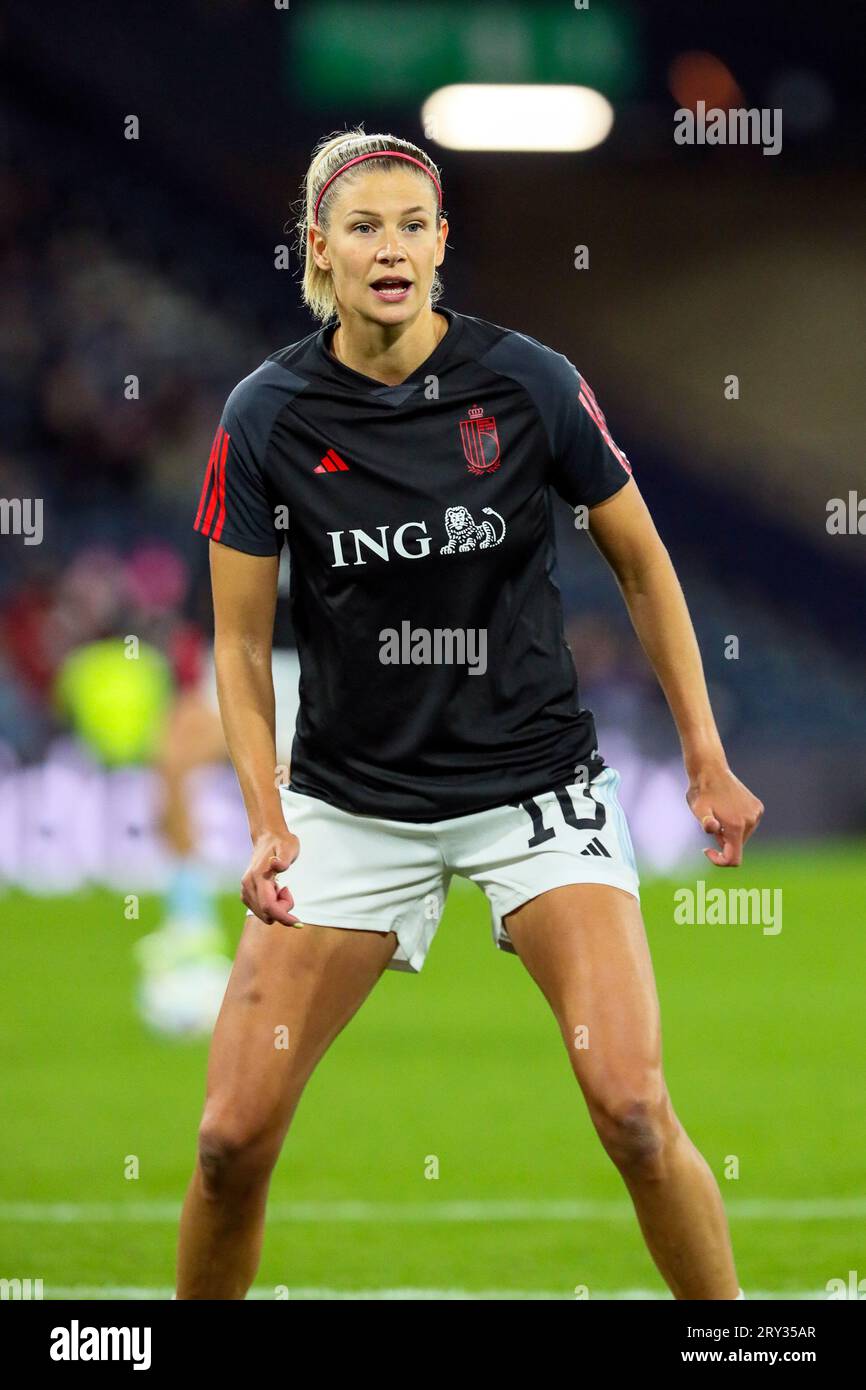 JUSTINE VANHAEVERMAET, footballeuse professionnelle, jouant pour l'équipe nationale féminine de Belgique. Image prise lors d'une séance de formation. Banque D'Images