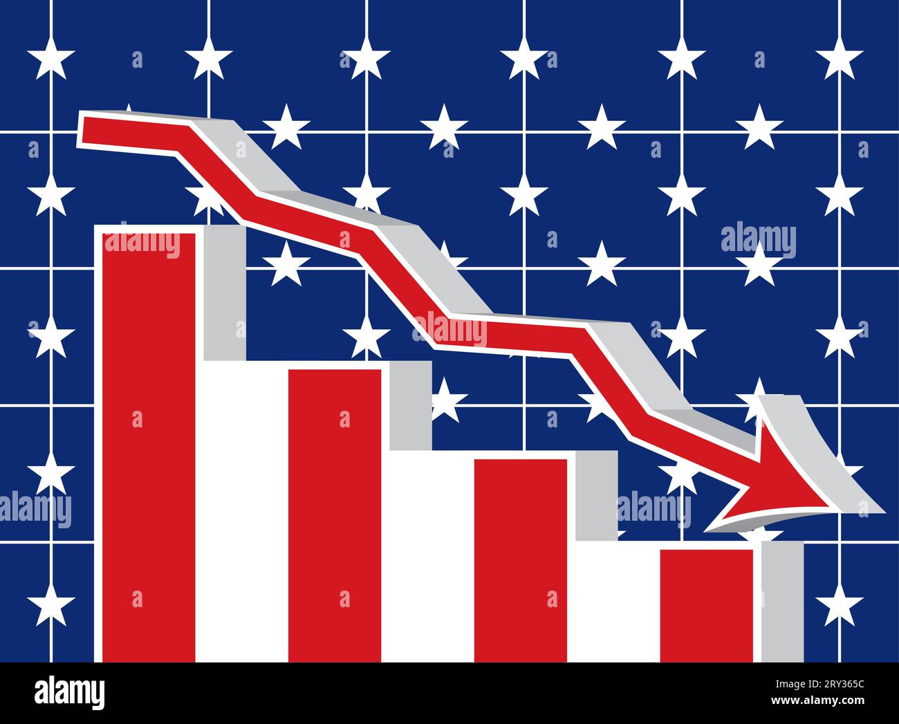 Graphique de la crise économique américaine Illustration de Vecteur
